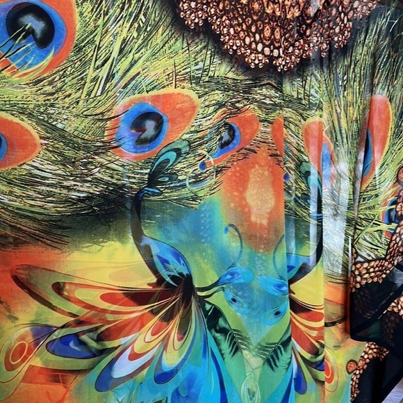 Indian Bazaar Vintage Peacock Jeweled Kaftan Free Size - Picture 8 of 9